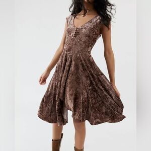 UO Velvet short sleeve mini dress